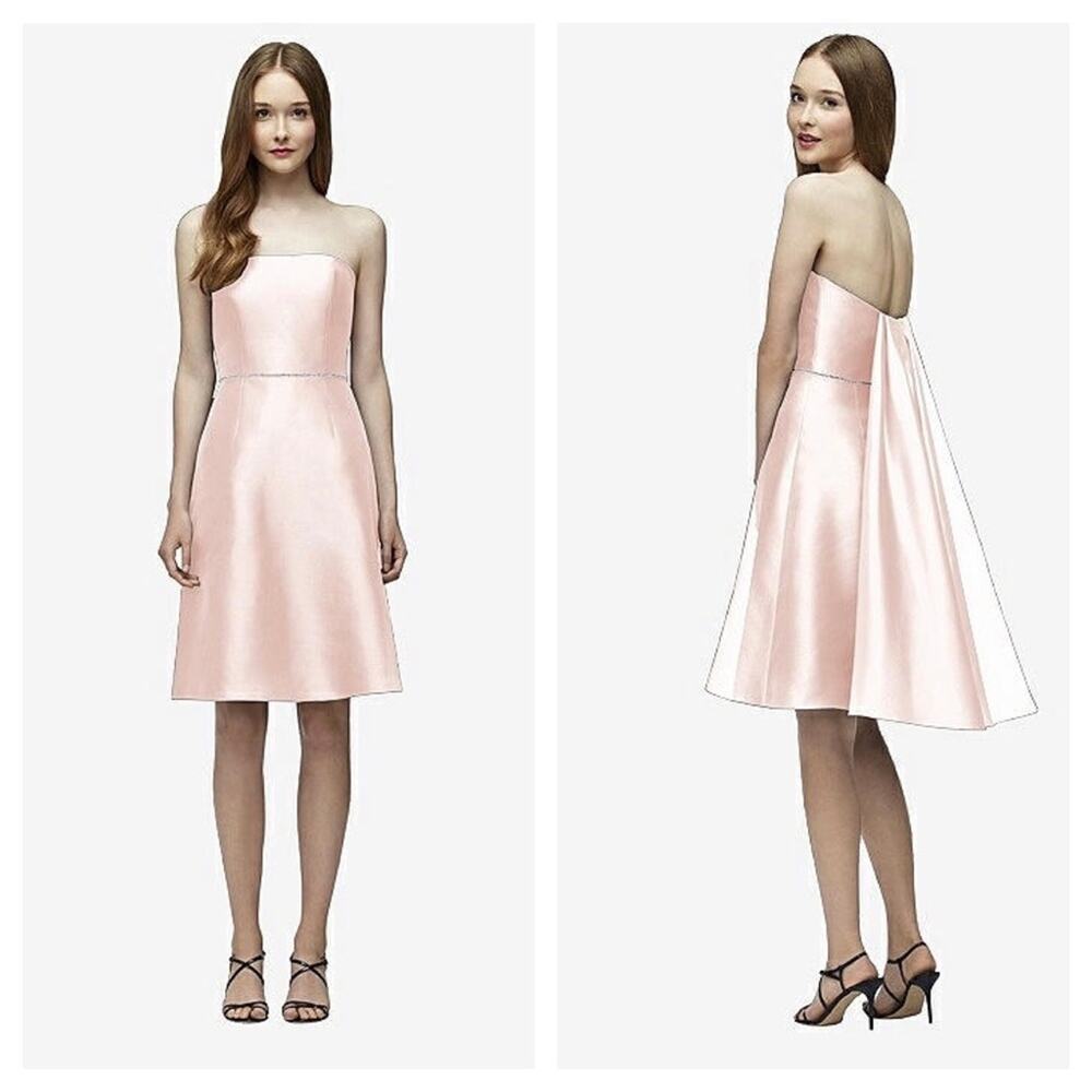 Lela Rose Bridesmaid Pink Strapless Chiffon Mini Dress Size 6 STYLE LR232